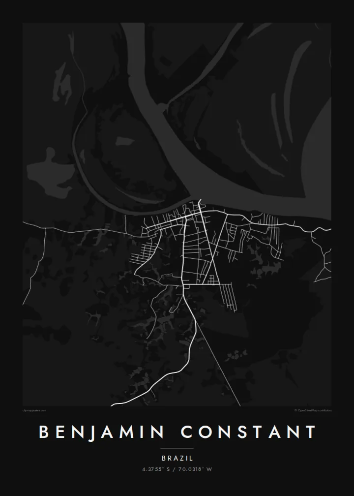 Benjamin Constant map poster — Noir