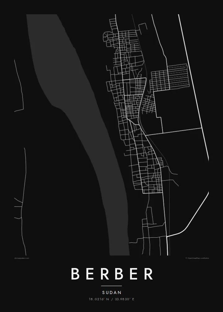 Berber map poster — Noir style