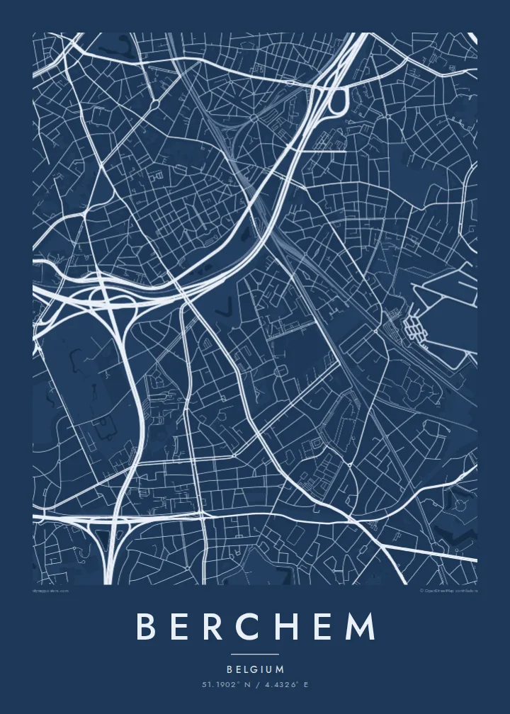 Berchem map poster — Blueprint