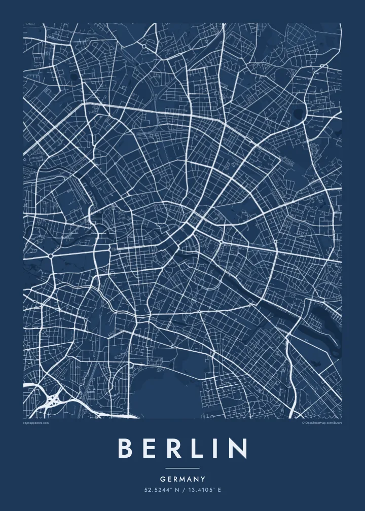 Berlin map poster — Blueprint