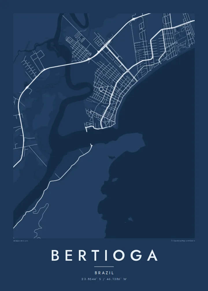 Bertioga map poster — Blueprint
