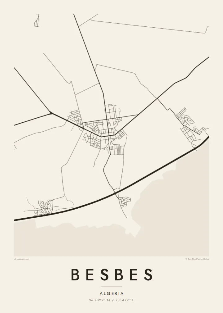 Besbes map poster — Paper