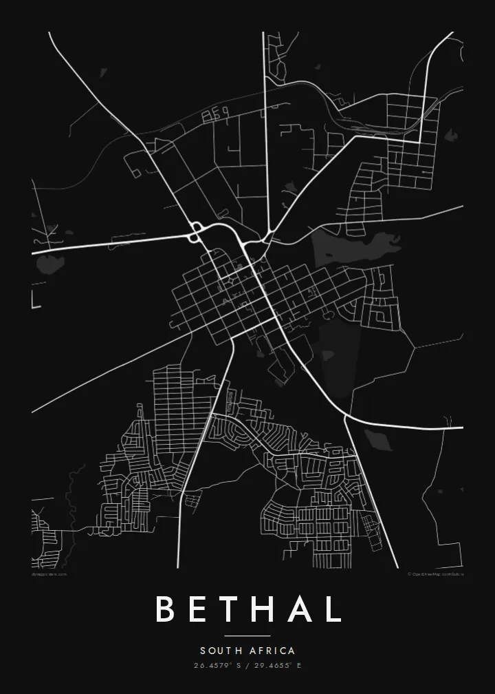 Bethal map poster — Noir