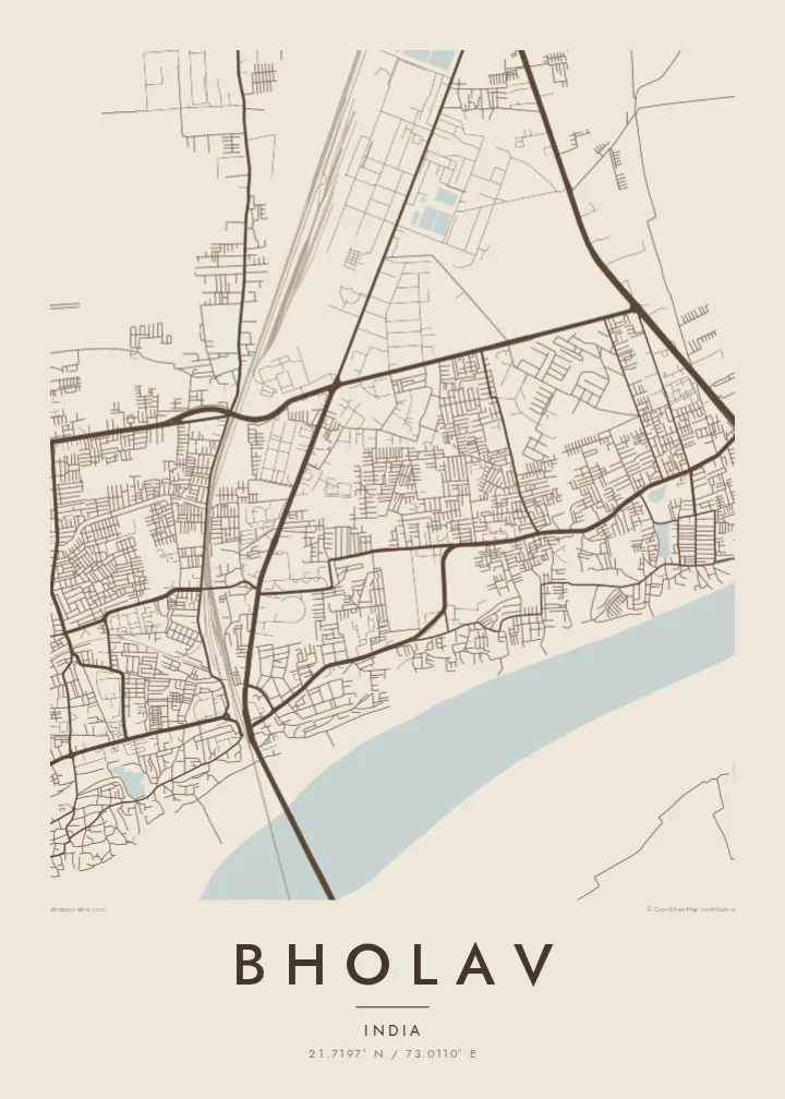 Bholav map poster — Sand style