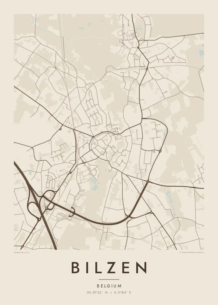 Bilzen map poster — Sand