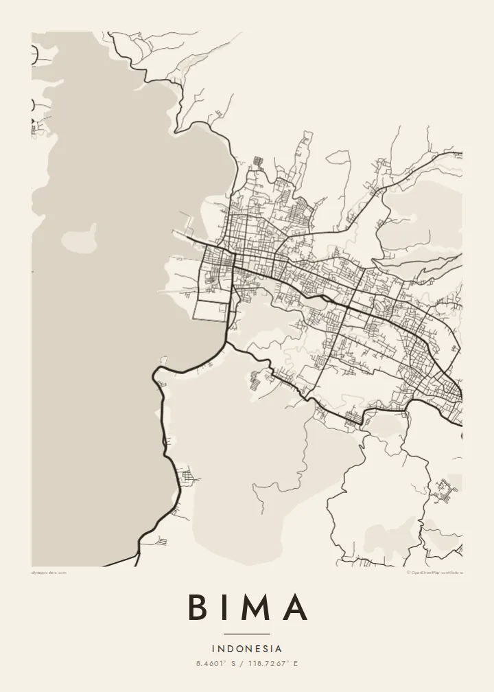 Bima map poster — Paper style
