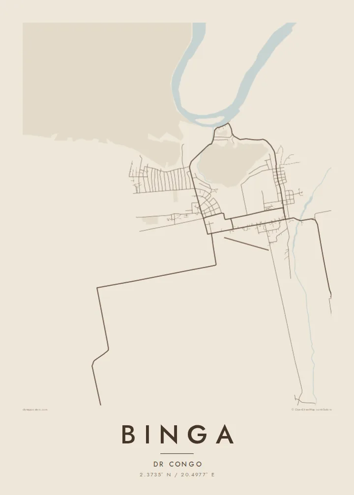 Binga map poster — Sand style