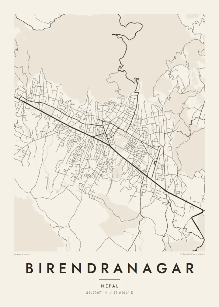 Birendranagar map poster — Paper