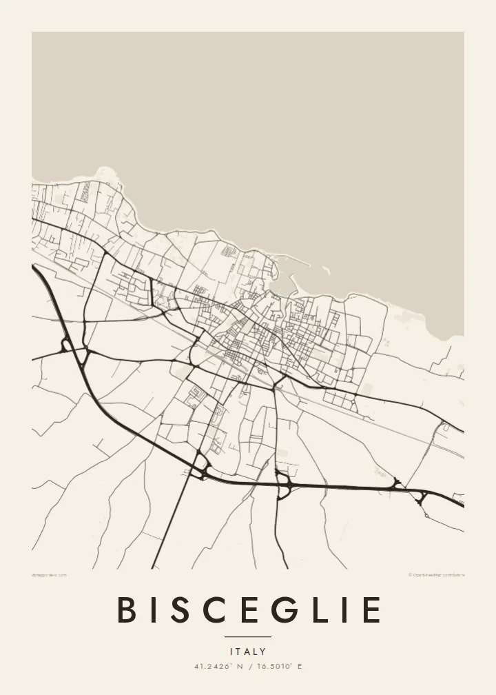 Bisceglie map poster — Paper
