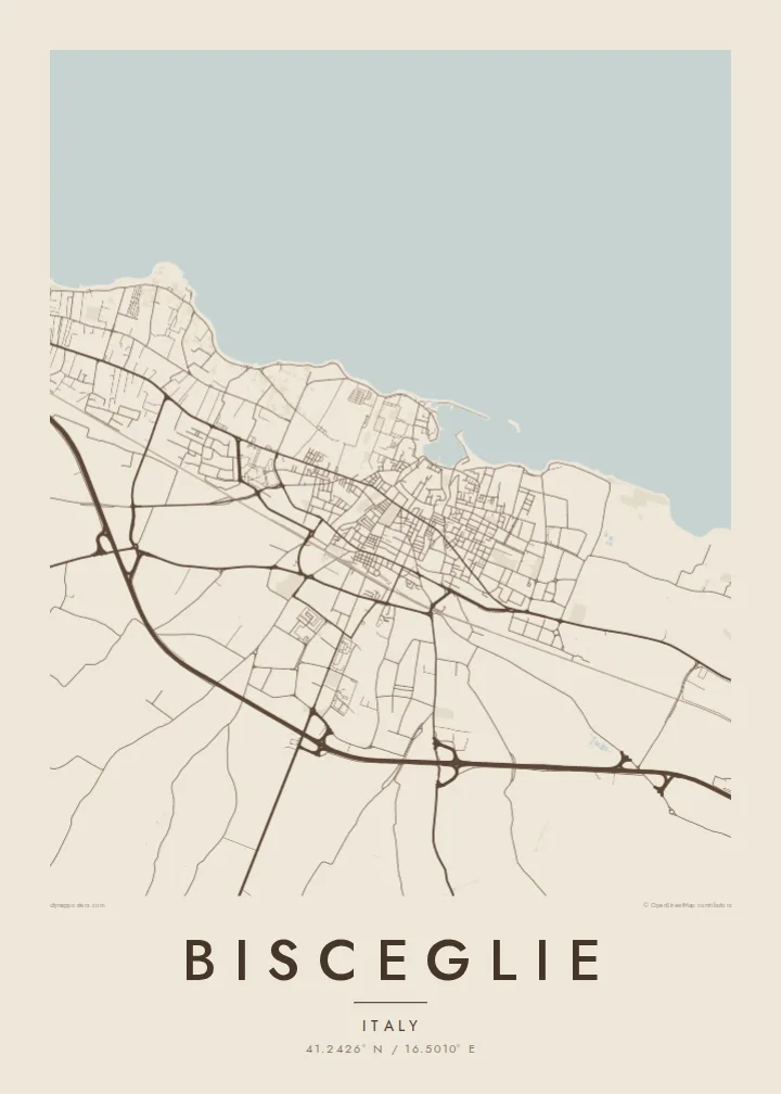 Bisceglie map poster — Sand