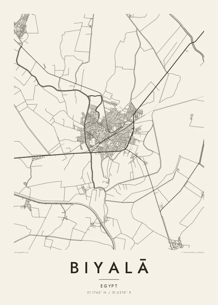 Biyalā map poster — Paper