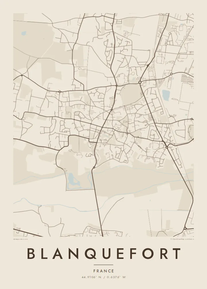 Blanquefort map poster — Sand