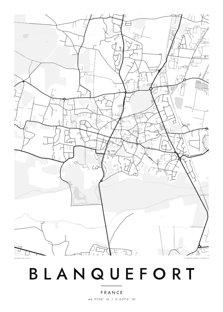 Blanquefort map poster — Classic