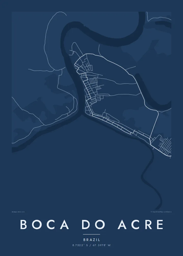 Boca do Acre map poster — Blueprint