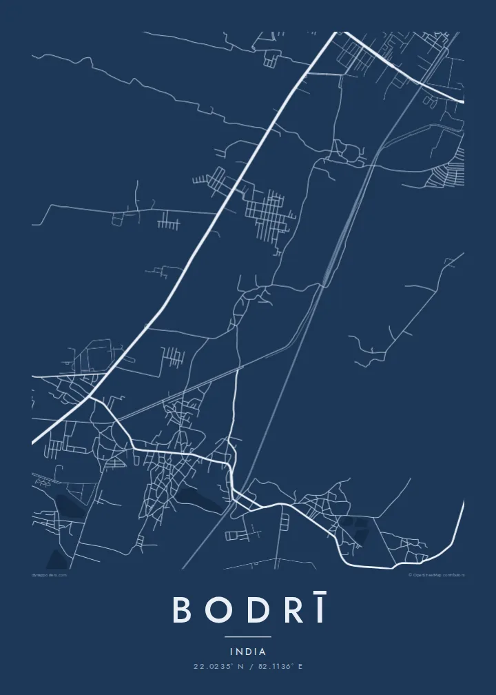 Bodrī map poster — Blueprint