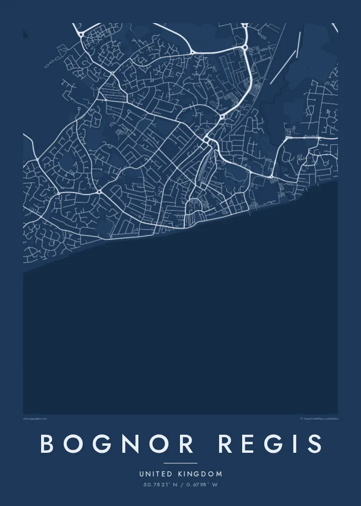 Bognor Regis map poster — Blueprint