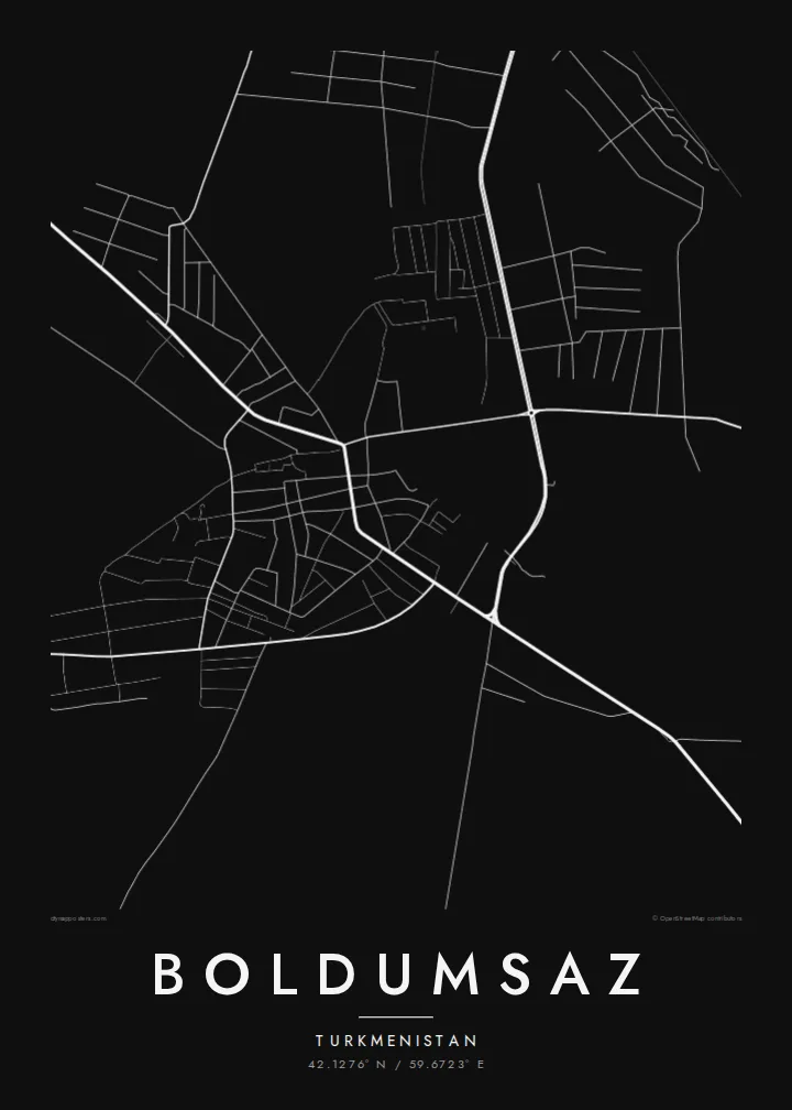 Boldumsaz map poster — Noir