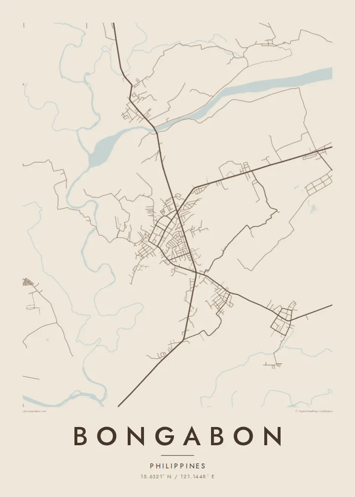 Bongabon map poster — Sand style