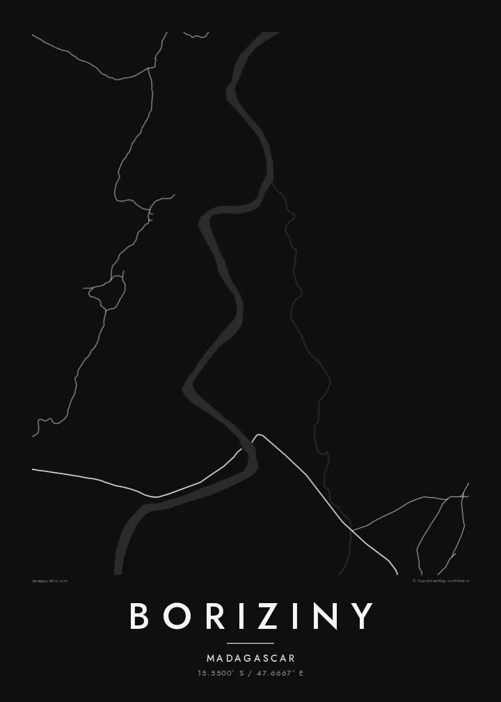 Boriziny map poster — Noir