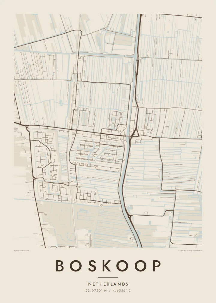 Boskoop map poster — Sand style