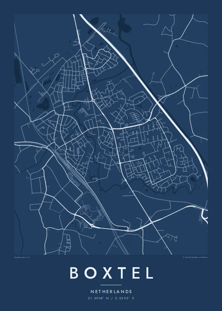 Boxtel map poster — Blueprint