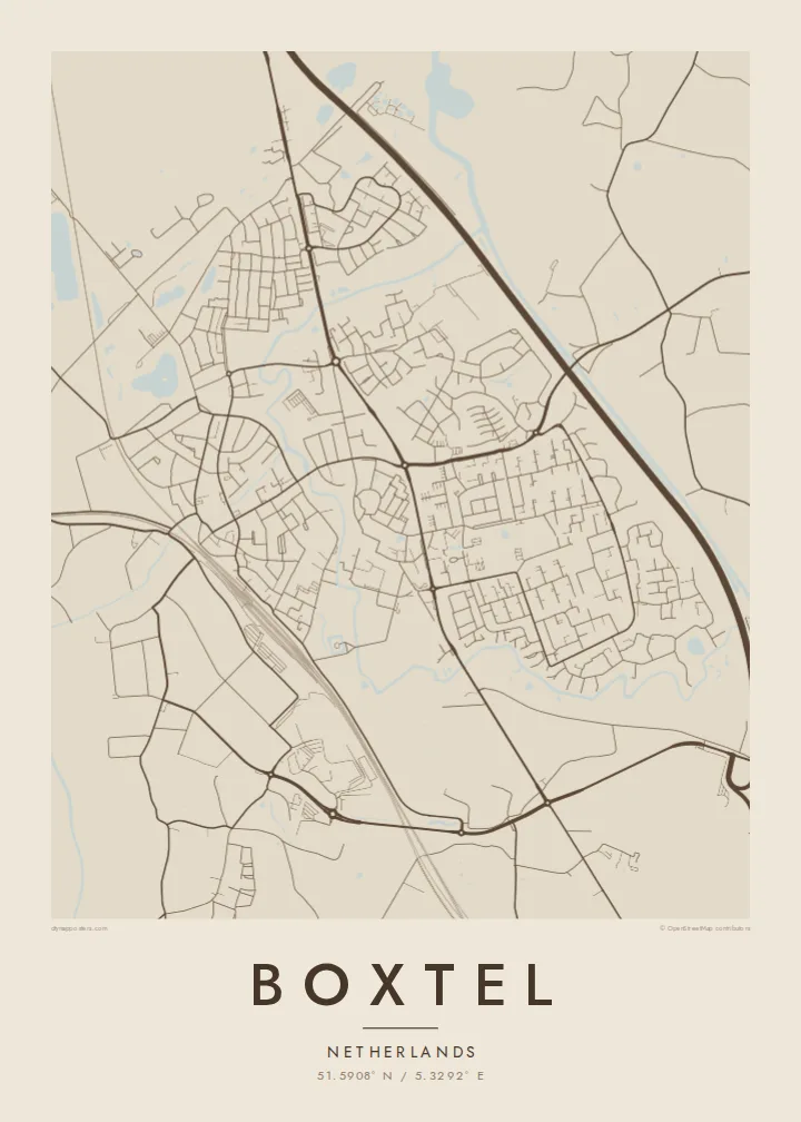 Boxtel map poster — Sand
