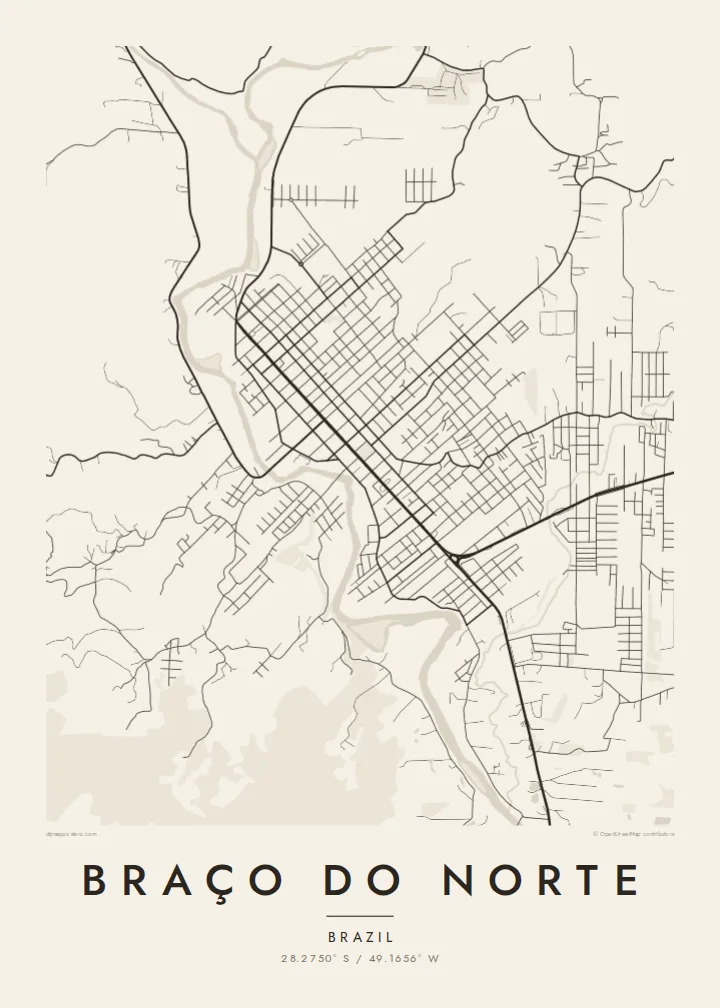 Braço do Norte map poster — Paper