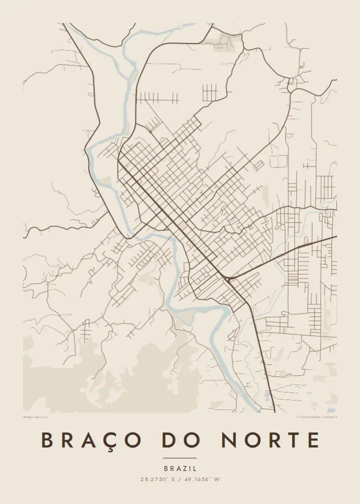 Braço do Norte map poster — Sand