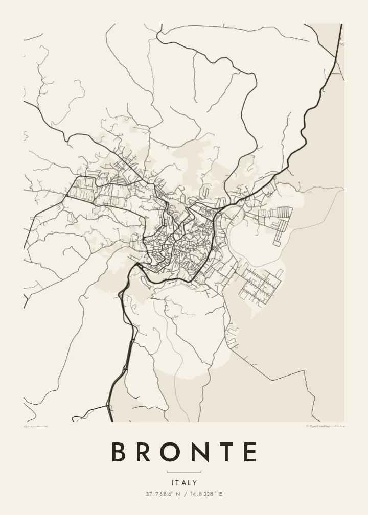 Bronte map poster — Paper style