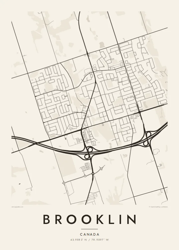 Brooklin map poster — Paper style