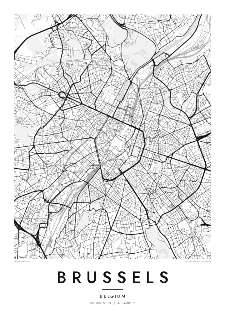 Brussels map poster