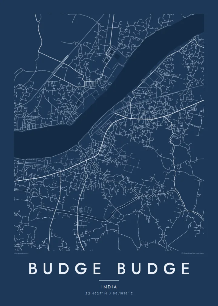 Budge Budge map poster — Blueprint