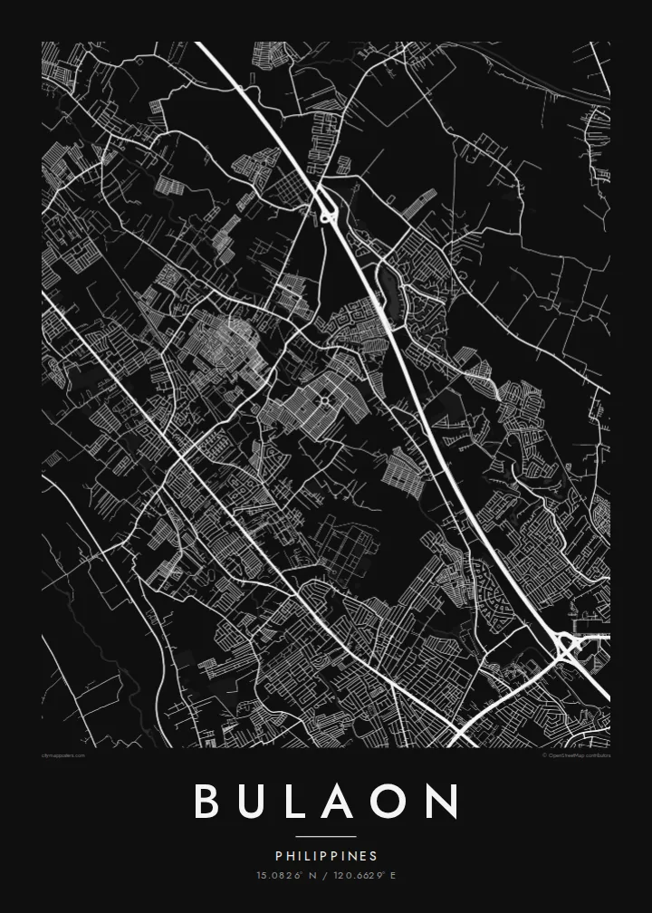 Bulaon map poster — Noir style