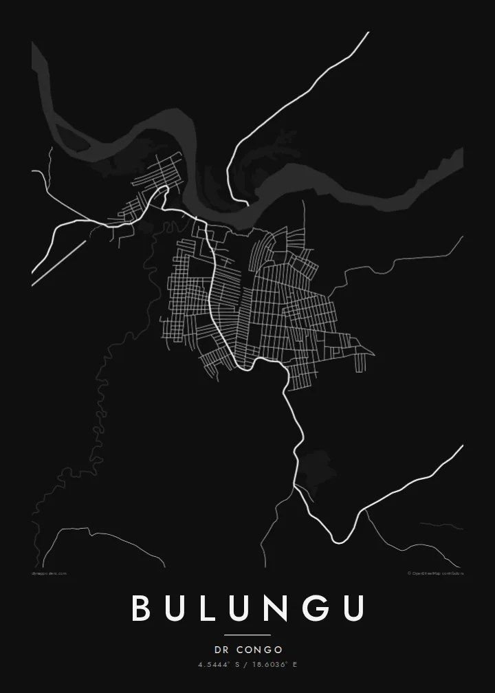 Bulungu map poster — Noir