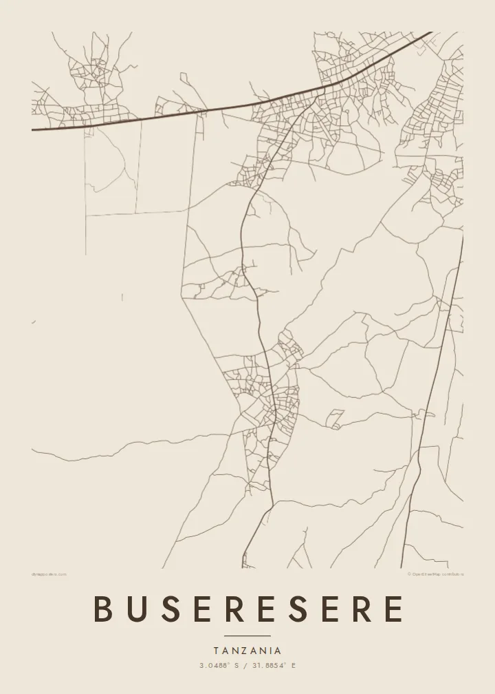Buseresere map poster — Sand