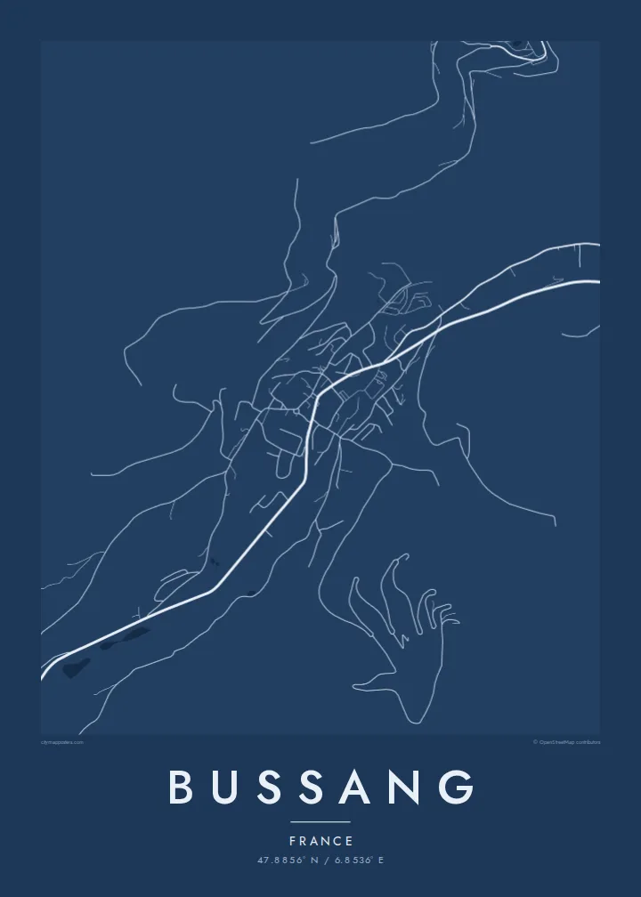 Bussang map poster — Blueprint