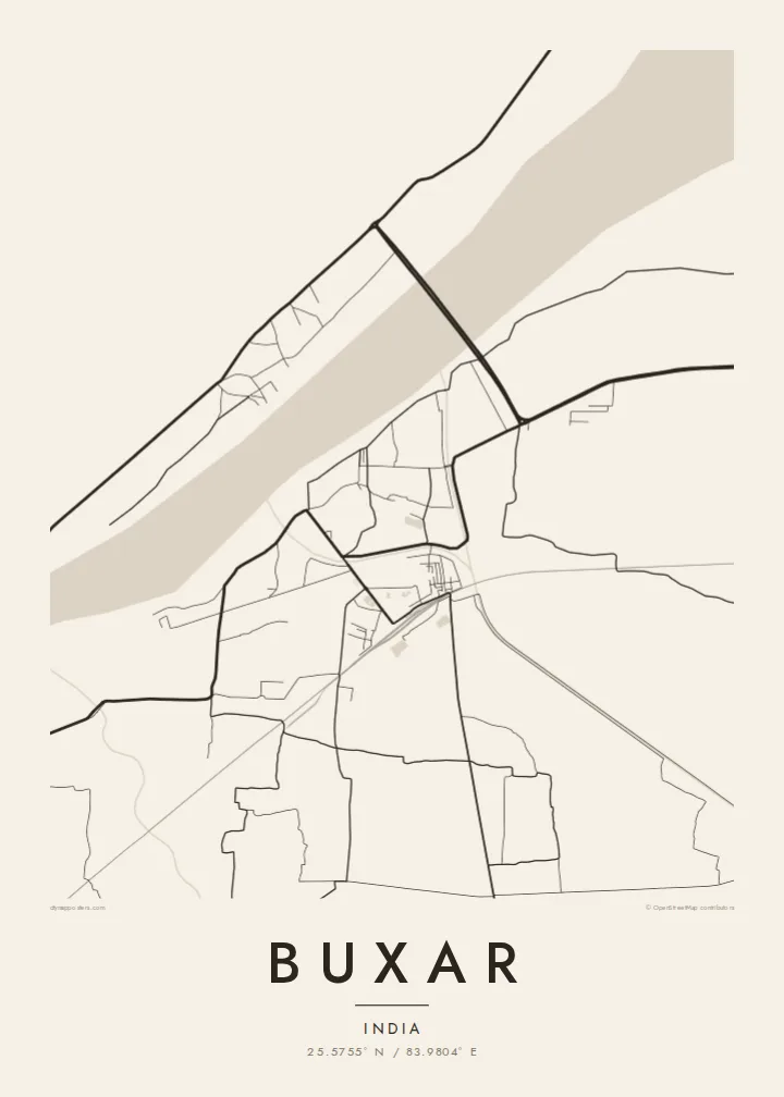 Buxar map poster — Paper