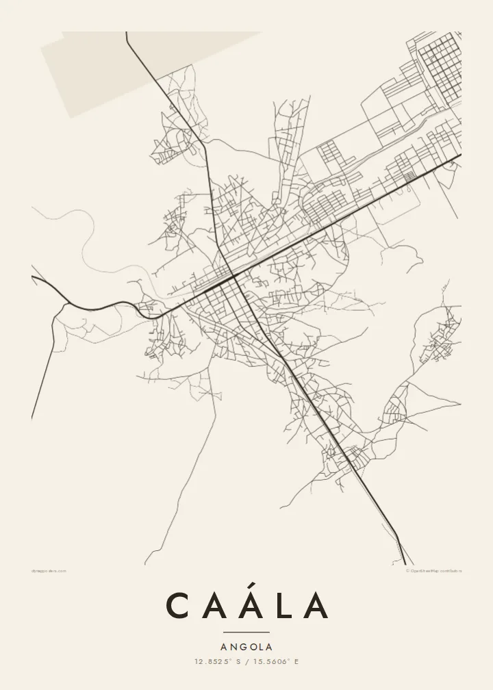 Caála map poster — Paper style