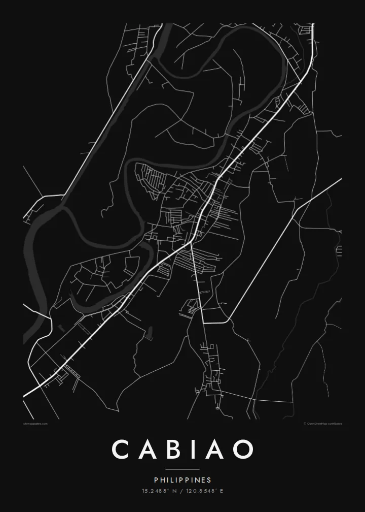 Cabiao map poster — Noir style