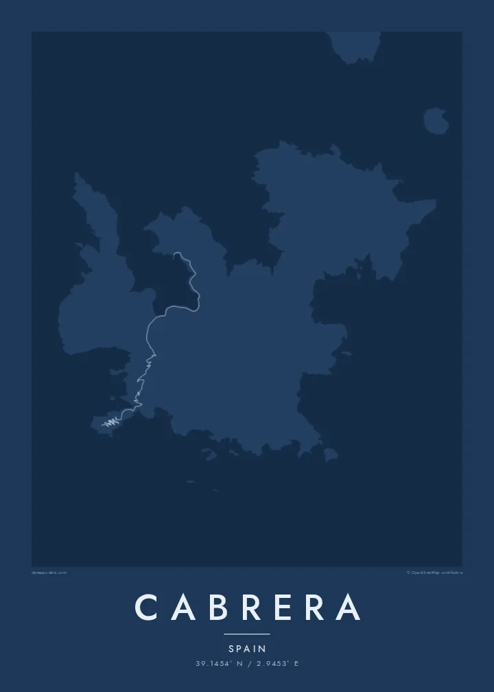 Cabrera map poster — Blueprint style