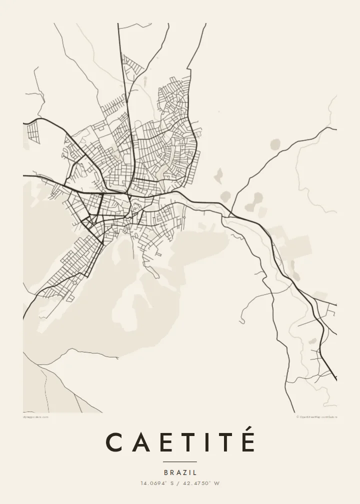 Caetité map poster — Paper style