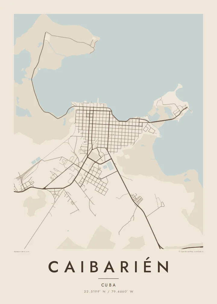 Caibarién map poster — Sand