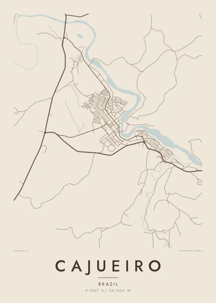 Cajueiro map poster — Sand style