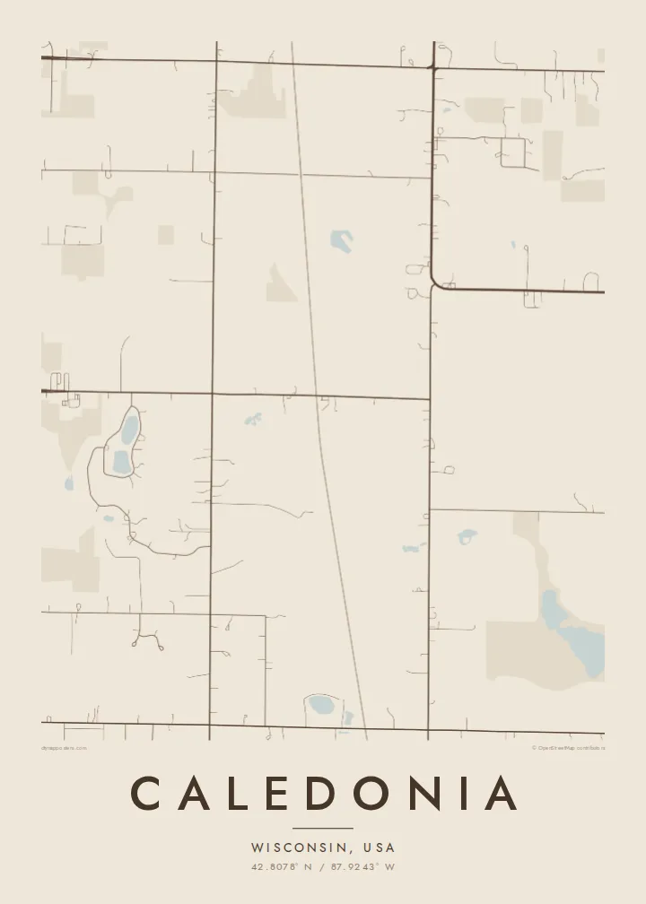 Caledonia map poster — Sand