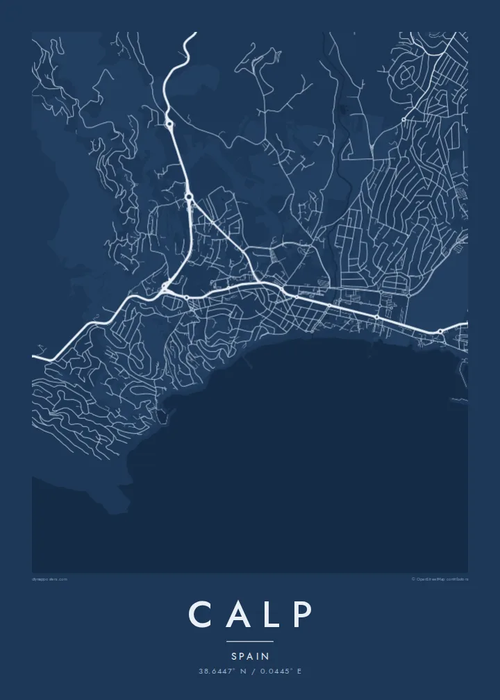 Calp map poster — Blueprint style