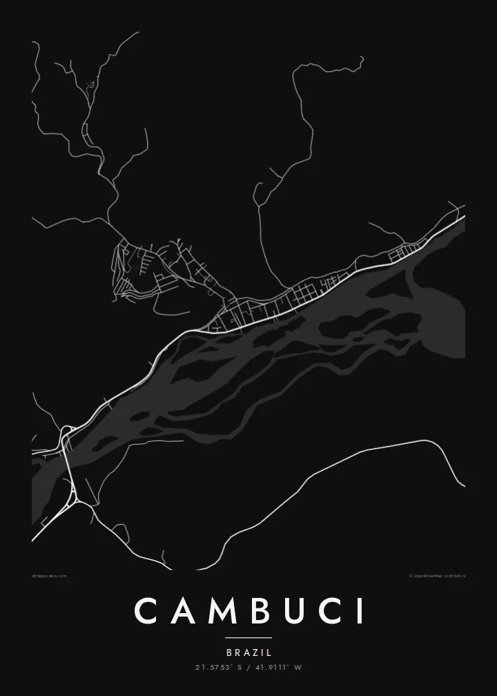 Cambuci map poster — Noir