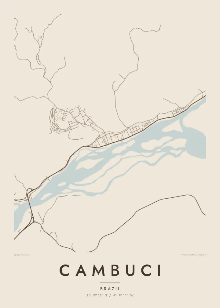 Cambuci map poster — Sand