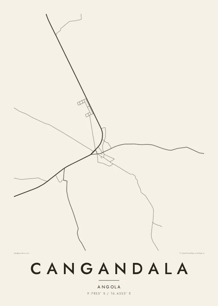 Cangandala map poster — Paper style