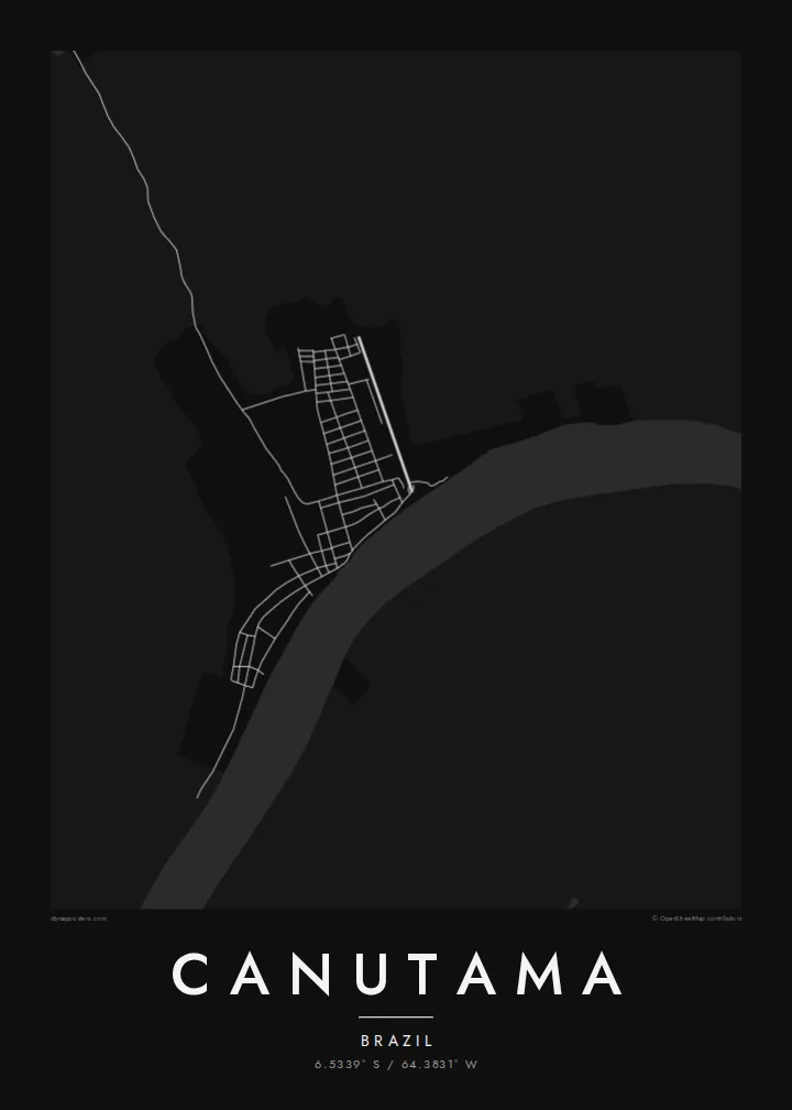 Canutama map poster — Noir