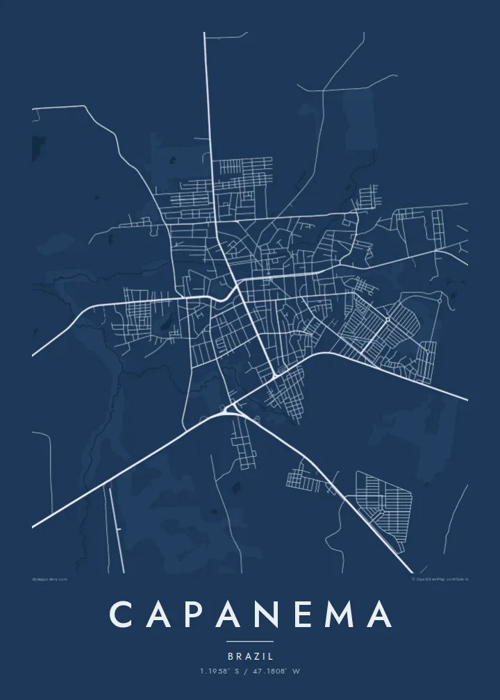 Capanema map poster — Blueprint style